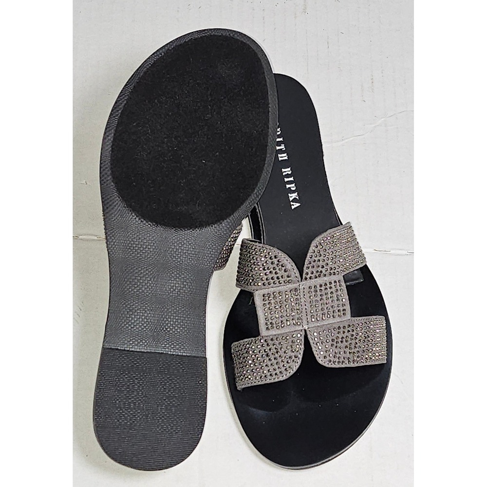 Judith Ripka Sloane Pewter Rhinestone Embellished Slide Sandals A276371 Size 5M - Picture 6 of 10